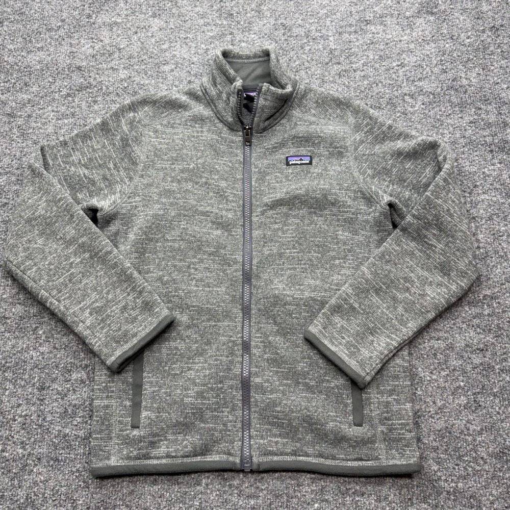Patagonia Better Sweater Full Zip Jacket Kids Medium 10 Heathered Gray Fleece